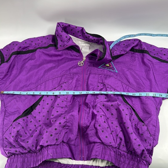 Vintage Adolfo Sport Women’s Windbreaker Jacket Small 90’s Neon Purple Full Zip - Picture 6 of 8